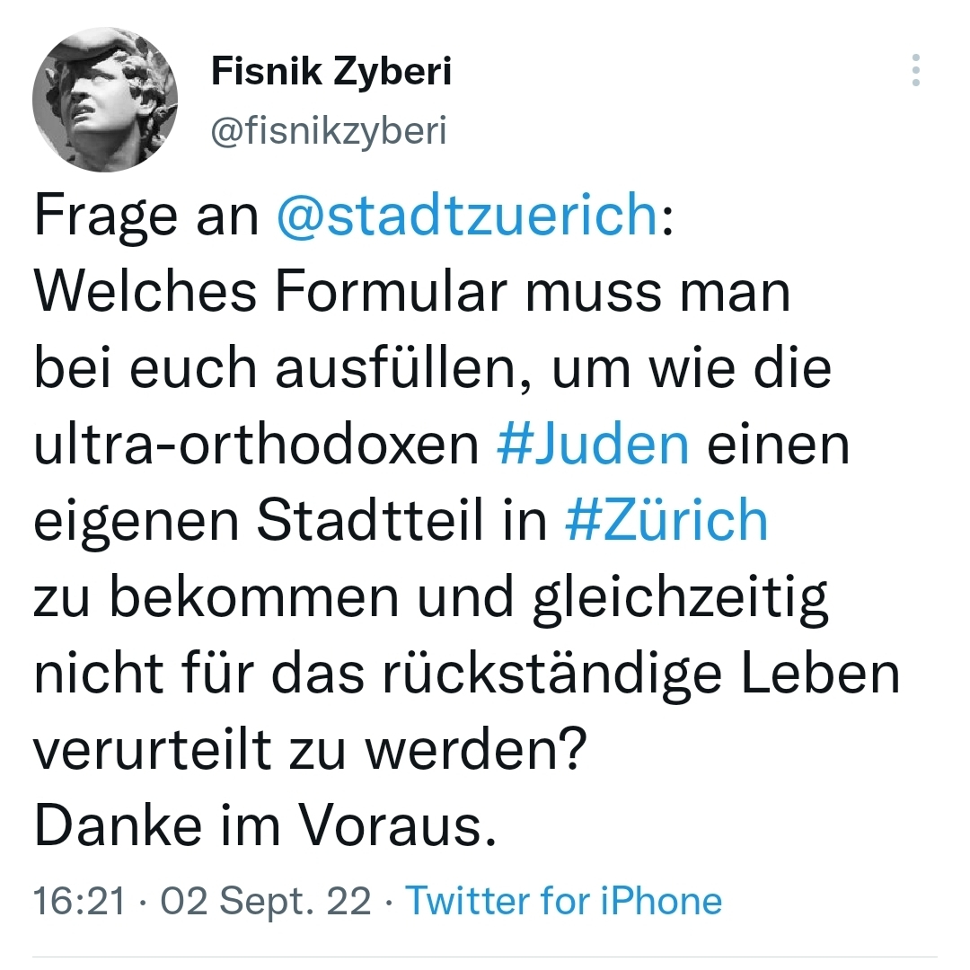 Antisemitischer Tweet von GLP Kantonsratkandidat